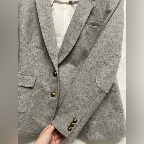 *Banana Republic Women’s Jacket Blazer Grey Preppy 12 P Petite - Picture 4 of 10